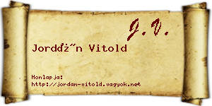 Jordán Vitold névjegykártya